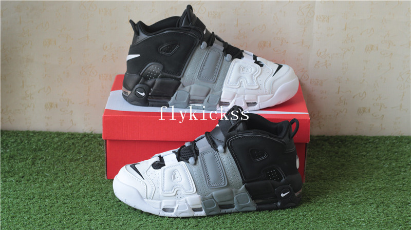 Nike Air More Uptempo Tri Color Black Grey White